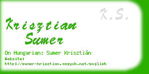 krisztian sumer business card